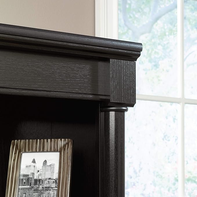 Sauder Palladia Book Shelf, Bookshelf with Storage, Library Bookcase with Doors and Adjustable Shelves, in Wind Oak Finish