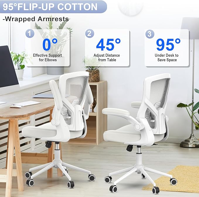 Office Chair, High Back Desk Chair Adjustable Height and Ergonomic Design Home Office Computer Chair, Executive Lumbar Support Padded Flip-up Armrest Office Chair