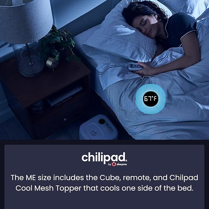 Chilipad Cube Bed Cooling System - Cooling & Heating Mattress Topper, Custom Bed Temperature, Cool Sleep Enhancement, Temp Range of 60-115°F, ME Half King or TwinXL Size (38" W x 80" L), Model: CP502
