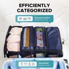 Suitcase Organizer, Travel Luggage Organizer Hanging Shelves Packing Cube Closet/Collapsible Portable Travel Organizer for Carry-on