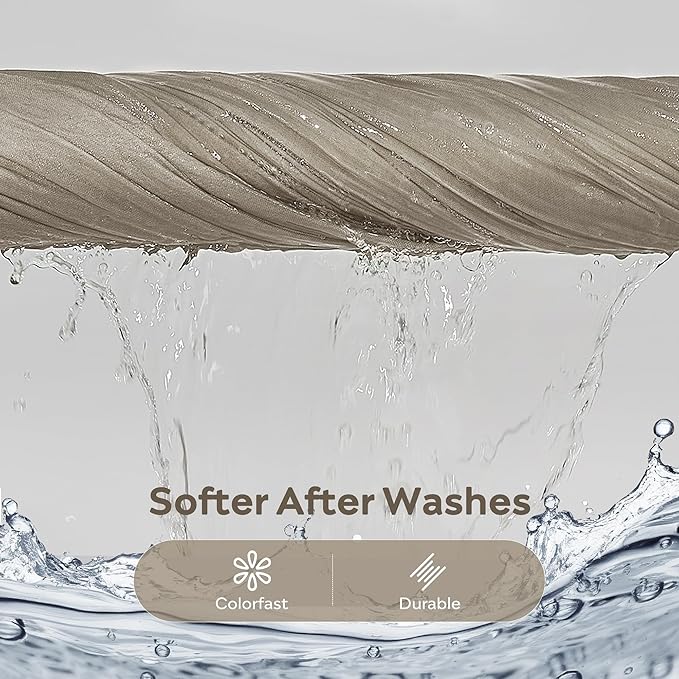 JELLYMONI Cotton Duvet Cover Queen Size - Taupe Comforter Cover with Button 100% Washed Cotton 3PCS Breathable Soft Solid Bedding Set Duvet Cover 90×90in & 2 Pillowcases (NO Comforter)