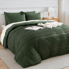 NEXHOME PRO Duvet Cover Full Size, Blue 3 Pieces Boho Tufted Duvet Cover Set, Soft and Lightweight Microfiber Comforter Cover Set for All Season (Forest Green,80 x 90)-No Comforter