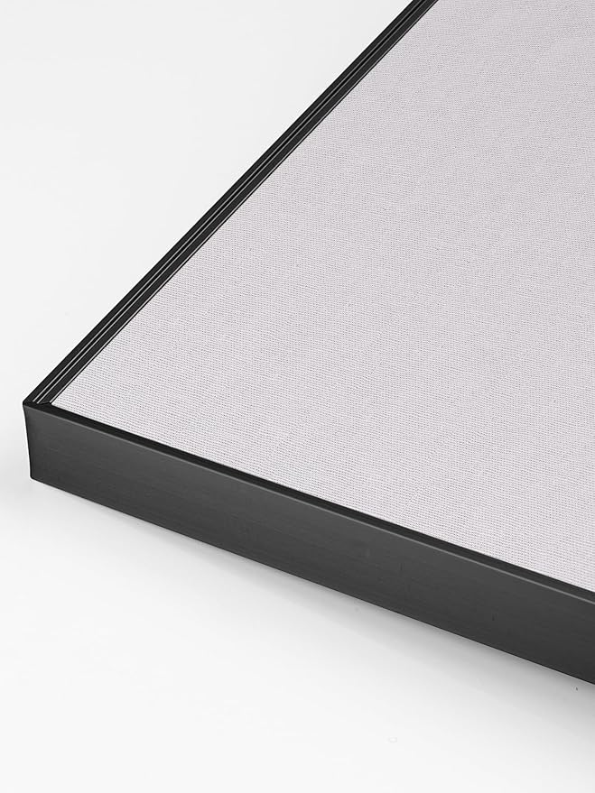 Bulletin Board 30 x 20 inches, Lavender Gray Pin Board, Black Aluminum Framed Fabric Cork Board with 10 Push Pins