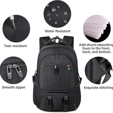 Gym Backpack For Men Women, 45L Expandable Travel Backpack with Shoe Compartment, Water Resistant Workout Sports Bag with USB Port Fit 17 Inch Laptop, Ideal for Gym, Sports, Camping, Hiking