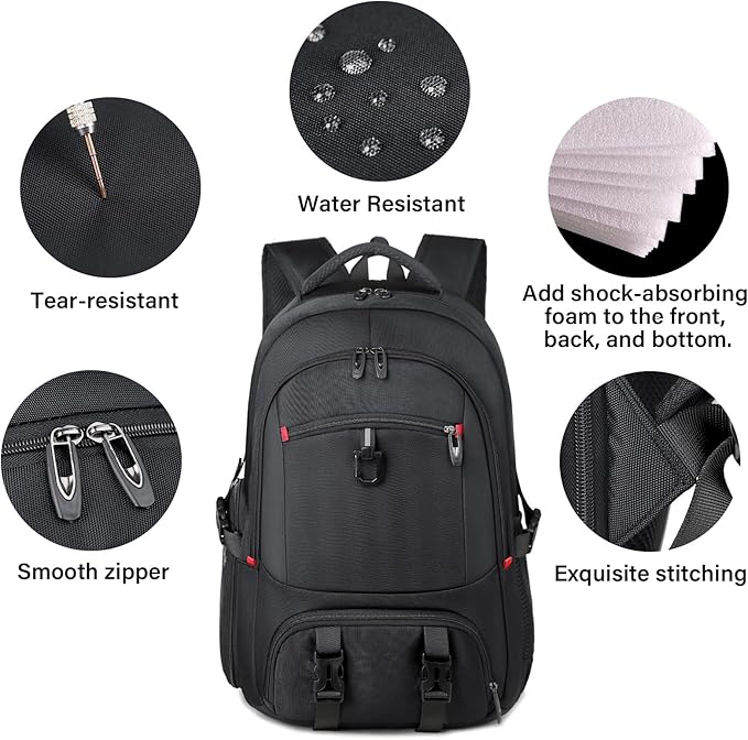 Gym Backpack For Men Women, 45L Expandable Travel Backpack with Shoe Compartment, Water Resistant Workout Sports Bag with USB Port Fit 17 Inch Laptop, Ideal for Gym, Sports, Camping, Hiking