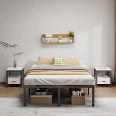 Metal Bed Frame King Size - 18 Inch Heavy-Duty King Platform Bed Frame No Box Spring Needed, Easy Assembly, Noise-Free, Sturdy Mattress Foundation, Underbed Storage Space