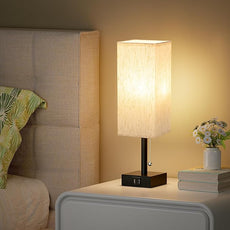 aooshine Pull Chain Small Table Lamp - 3 Color Temperature Bedside Lamp for Bedroom with USB Port, Minimalist Nightstand Lamp with Black Base, Desk Lamp for Kids Room Dorm, Bulb Included