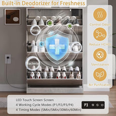 Shoe Cabinet with Odor Control and Back Panels, Deodorizing Slim 3-Flip Shoe Storage Cabinet for Entryway, Freestanding Hidden Shoe Rack Organizer for Entrance, Hallway, Bedroom