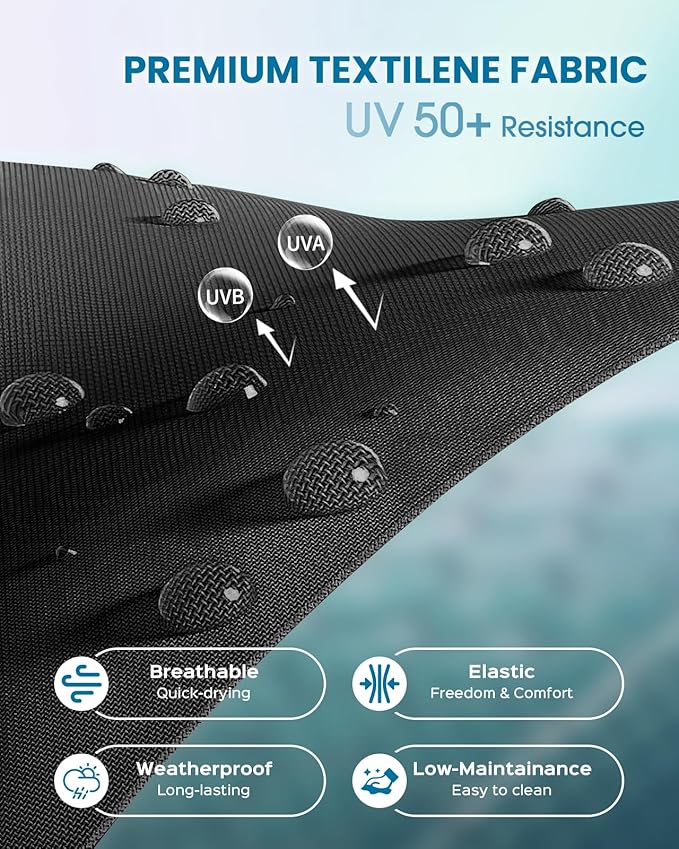 Foldable Pool Lounge Chairs, Aluminum Chaise Lounge Outdoor with 5 Positions Recliner - Free Assembly - Patio Lounge Chair for Poolside, Beach (Black)