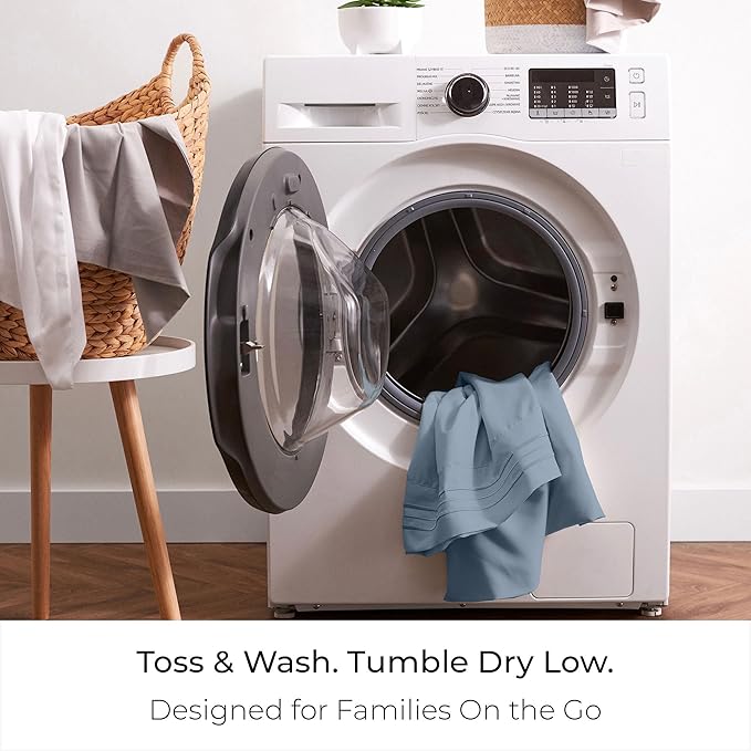 Mellanni King Sheet Set - 6-Piece Iconic Collection Bedding, (Including 4 Pillowcases), 21-Inch Extra Deep Pocket, Easy Care, Ultra Soft, Cooling Sheets, Brushed Microfiber - Blue Hydrangea