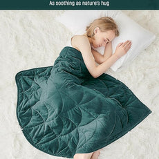 Weighted Lap Blanket 7 lbs for Adults, Luxury Soft Small Weighted Blanket, Compact Portable Weighted Lap Pad for Relaxation, Sleeping, Travel, All-Season Use, Forest Green, 40