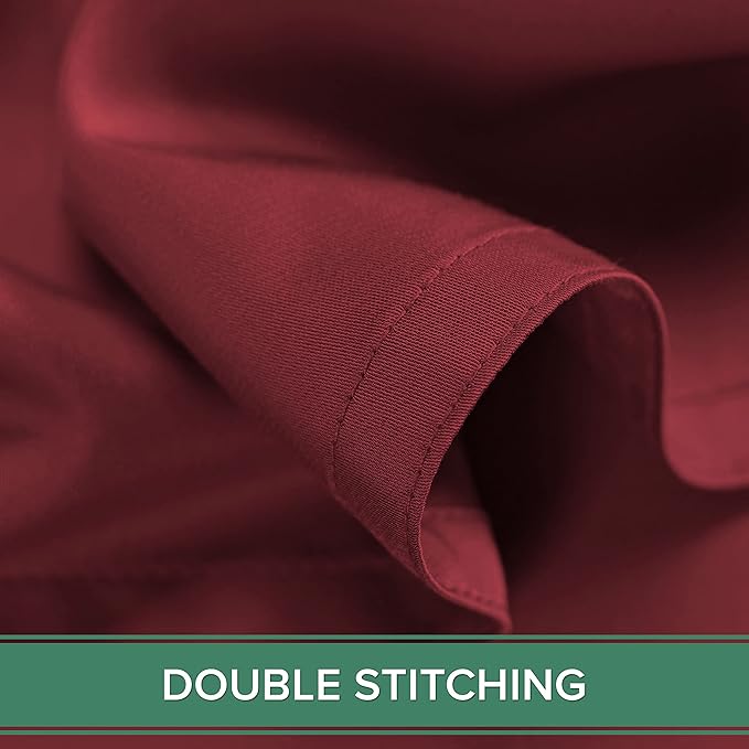 Pure Bamboo Twin Sheets, Genuine 100% Organic Viscose Derived from Bamboo Bed Sheet Set, Luxuriously Soft & Cooling, Double Stitching, 2 Year Quality Promise (Twin, Merlot)