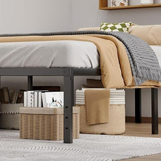 Metal Bed Frame Queen Size - 18 Inch Heavy-Duty Queen Platform Bed Frame No Box Spring Needed, Easy Assembly, Noise-Free, Sturdy Mattress Foundation, Underbed Storage Space