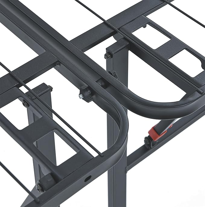 Amazon Basics Bed Frame with Storage, Foldable Metal Platform, Sturdy Steel, No Box Spring Needed, 18 Inches High, Tool-Free Setup, King Size, Black