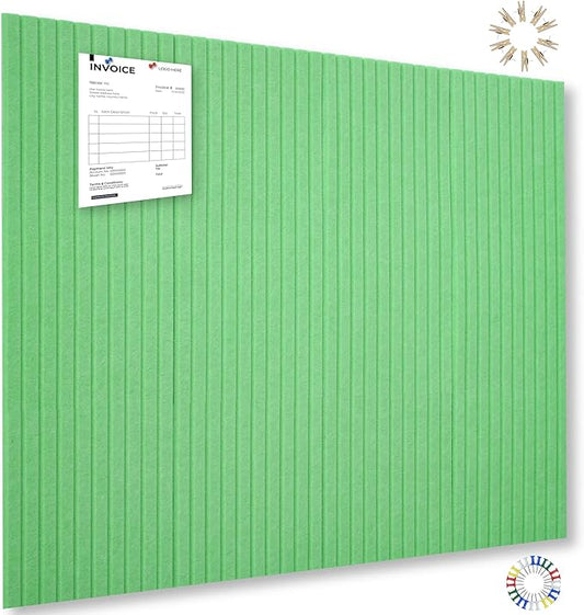 Large Cork Board Alternative-12 Pcs Self-Adhesive Felt Bulletin Board Tiles, Felt Pin Board Cork Board Tiles for Home Office Wall Decor, Tack Board 47"x35" (Green