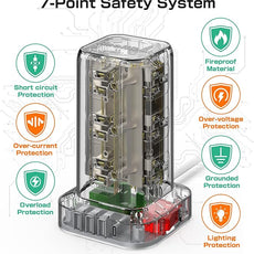 Extension Cord with Multiple Outlets, Surge Protector Power Strip Tower, 12 AC 4 USB，Surge Protector Tower 6.5FT Overload Protection for Home Office