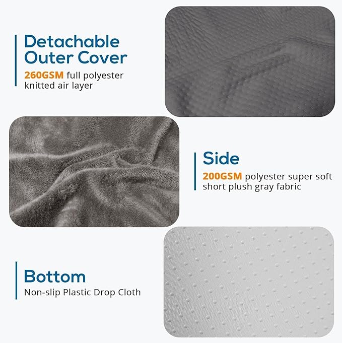 Sasttie Wedge Pillow, 12 Inch Memory Foam Bed Wedge Pillow for Sleeping, Acid Reflux, Back Pain, Post Surgery, and Snoring, Designed with Washable Cover, Solid Dark Gray