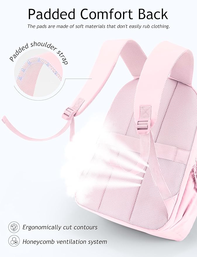 Travel Backpack for Women, 15.6 Inch College Laptop Backpack, Water Resistant Work Backpacks, Cute Quilted Bookbag