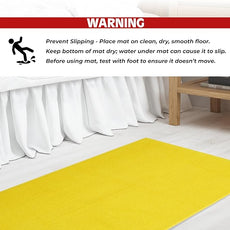 Cotton Paradise 100% Cotton Non Slip Bath Mats for Bathroom, 20x34 inch Soft Absorbent Quick Dry Machine Washable Floor Bath Mat, Yellow Bath Rug
