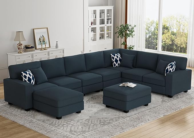 Legend Vansen Modular Sectional Sofa U Shaped Couch with Ottoman Modern Reversible Corner Sectional Couch for Living Room (Charcoal, U Shaped Sofa-5)