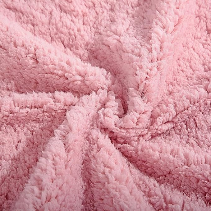 Reafort Ultra Soft Sherpa Euro Sham Pillow Case 26"x26" Replacement with Zipper Closure (Pink, 26"x26" Euro Sham)
