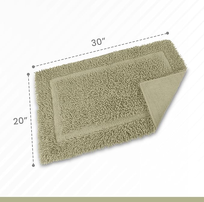 Martex 100% Cotton Ringspun Bath Rug Super Soft Super Absorbent Essential Bathroom Rugs Non-Slip Bath Mat Quick Drying Bath Mat Sea Green