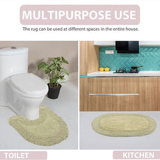 Home Weavers Double Ruffle Collection 100% Cotton Bathroom Rugs Set, Washable Rug, Extra Soft and Absorbent Bath Rug, Kitchen Mat, Bath Mat Set, Bath Floor Mat Non Slip, 21