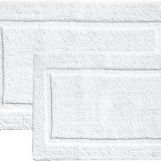 voyzz home Set of 2, Cotton Bathroom Bath Mat Rug White, 20