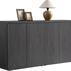 SICOTAS Buffet Cabinet with Storage Accent Sideboard Modern Credenza with Doors & Shelves Fluted Media Console Mid Century Coffee Bar Table for Living Room Kitchen Dining Room Hallway（2PCS）