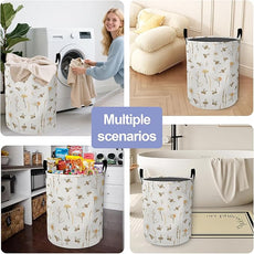 Laundry Basket-Bees Boho Florals Foldable Waterproof Oxford Cloth Funny Tote Bag Laundry Hamper Clothes Storage Bucket Organizer For Bathroom/Laundry Storage/Bedroom Storage Basket