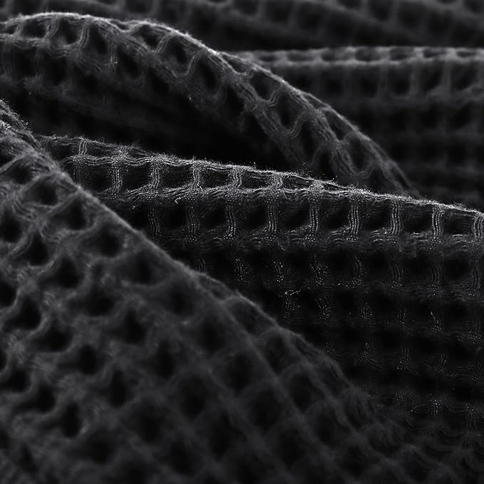PÜSKÜL - Set of 3 Organic Waffle Hand Towel Gray - Premium Quality, 100% Turkish Cotton, Soft, Quick-Dry, Absorbent, Lint-Free Face Kitchen Hand Towels (Dark Gray, Hand Towels - Pack of 3)