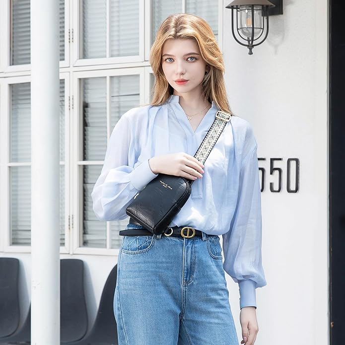 INICAT Travel Small Crossbody Sling Bags Women Cross Body Purses Passport Holder Vegan Leather Fanny Packs Birthday Gifts