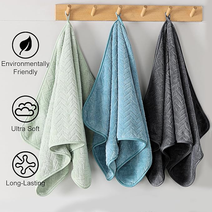 Ferdilan 8 Pack Black Bath Towel Set, 2 Extra Large Bath Towel Sheets, 2 Hand Towels and 4 Washcloths Ultra Soft and Absorbent Chair Towels for Bathroom, Quick Dry Towel for Home Hotel