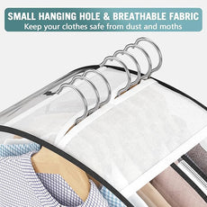 Clear Garment Bag for Hanging Clothes 10” Gusseted, 40&60” Suit Bags for Open Closet Storage Plastic Clothes Cover for Coat, Dress, Shirts, Fur, Jacket, Wardrobe Protectors, 4 Pack