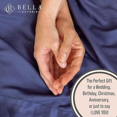 Bella Coterie 7 Piece Luxury Bamboo Viscose Split King Size Sheet Set | 2 Fitted Sheets for Adjustable Beds | 100% Organically Grown | Cooling for Hot Sleepers | 4 Pillowcases [Twilight Blue]