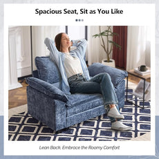 VINGLI Cloud Navy Blue Single Chair with Armrest