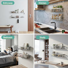 Veken Shower Caddy 6-Pack, Family Choice Award Winner, Large Wall Mounted Shower Rack, Bathroom Shelves Over Toilet, Organizer Storage Accessories with Soap Dish&Toothbrush Holder