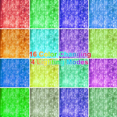 HOME LIGHTING Window Curtain String Lights, 300 LED RGB 16 Colors Changing Fairy Lights, 4 Modes with Remote, USB & Adapter Powered for Halloween Christmas Party Wedding Home Garden Wall Decorations