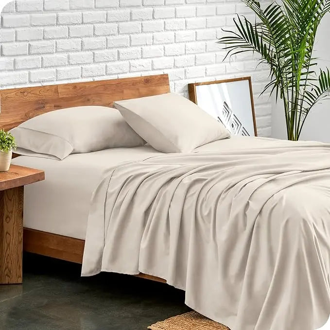 Bare Home Twin Sheet Set - 1800 Ultra-Soft Microfiber Bed Sheets - Double Brushed - Deep Pockets - Easy Fit - Extra Soft - 3 Piece Set - Bedding Sheets & Pillowcases (Twin, Wheat) BareHome