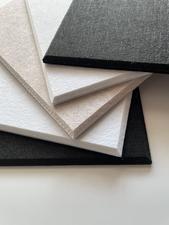 12-Pack White Felt Wall Tiles(11.8“x11.8”Each), 47.2“x 35.4” Large Cork Board Alternative, Self-Adhesive Bulletin Pin Board for Office Home Kitchen Photos & Memos