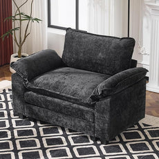 VINGLI Cloud Black Single Chair with Armrest