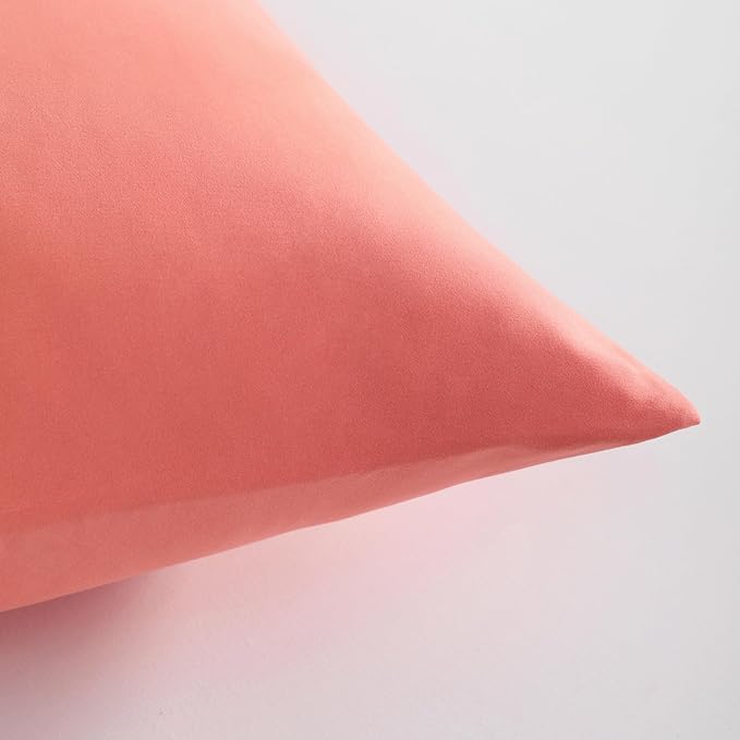 FLXXIE Body Pillow Cover - Super Soft Microfiber 20x54 Body Pillow Case - Envelope Closure, Wrinkle, Stain Resistant Coral Body Pillow Cover, 20x54, Coral