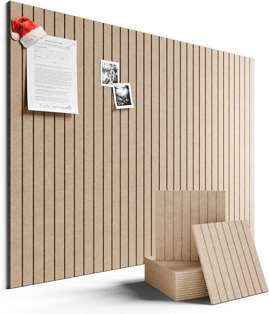Large Felt Bulletin Board 48" x 36" Cork Board Alternative-12 Pack with 70 Safe Removable Adhesive Tabs, Cork Boards for Walls Cork Board for Home Office Classroom Pin Board-Taupe