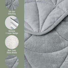 Weighted Lap Blanket 5 lbs for Adults, Luxury Soft Small Weighted Blanket, Compact Portable Weighted Lap Pad for Relaxation, Sleeping, Travel, All-Season Use, Light Grey, 30