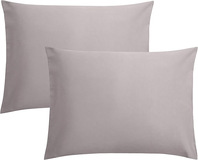 FLXXIE Microfiber Pillow Cases Standard Size, Soft Pillowcases with Envelope Closure, Wrinkle, Stain Resistant Pillow Covers, 20x26, Smoky Grey