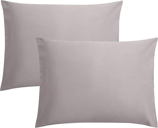 FLXXIE Microfiber Pillow Cases Standard Size, Soft Pillowcases with Envelope Closure, Wrinkle, Stain Resistant Pillow Covers, 20x26, Smoky Grey