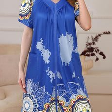 Ekouaer Women Robe Zipper Front Mumu Duster Robes Zip Up Housecoat Soft Sleepwear with Pockets