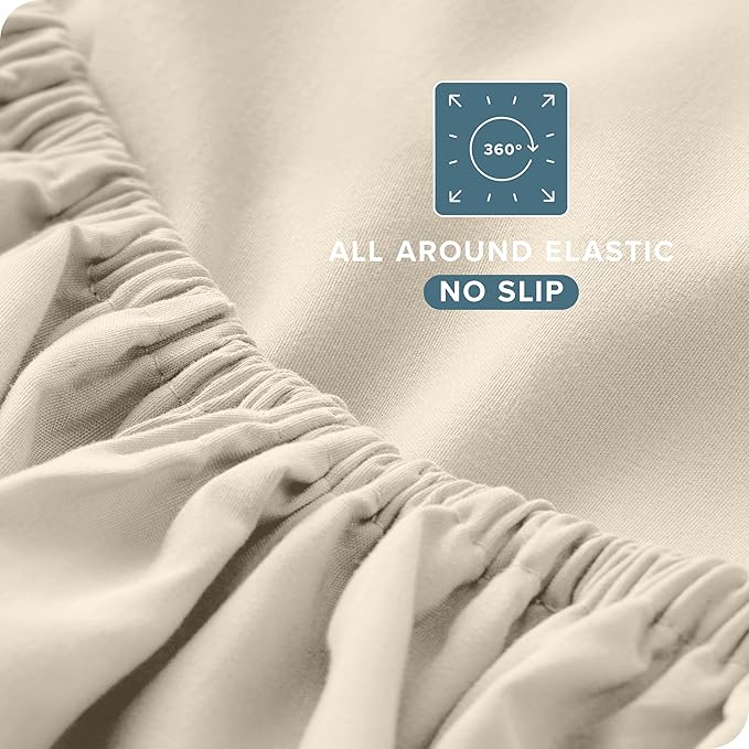 Bare Home Twin XL Sheet Set - College Dorm Size - Luxury 1800 Ultra-Soft Microfiber Twin Extra Long Bed Sheets - Deep Pockets - Easy Fit - Extra Soft - 3 Piece Set - Bed Sheets (Twin XL, Sand) BareHome