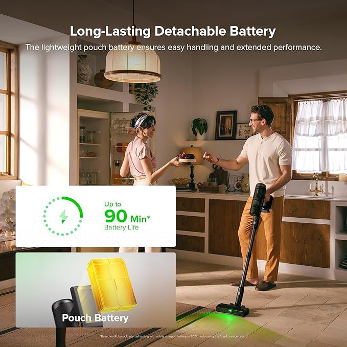 roborock H60 Hub Ultra Cordless Vacuum Cleaner with Auto-Empty Dock, Upgraded 210AW Suction Stick Vacuum Cleaners for Home and Pet Hair, 90-Min Runtime, Anti-Tangle Brush, 140° LED Dust Detection