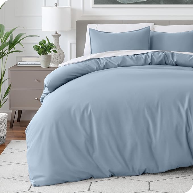 Bare Home Bedding Duvet Cover King Size - Premium 1800 Super Soft Collection - Lightweight, Cooling - Soft Breathable Bedding Duvet Cover (King, Dusty Blue)